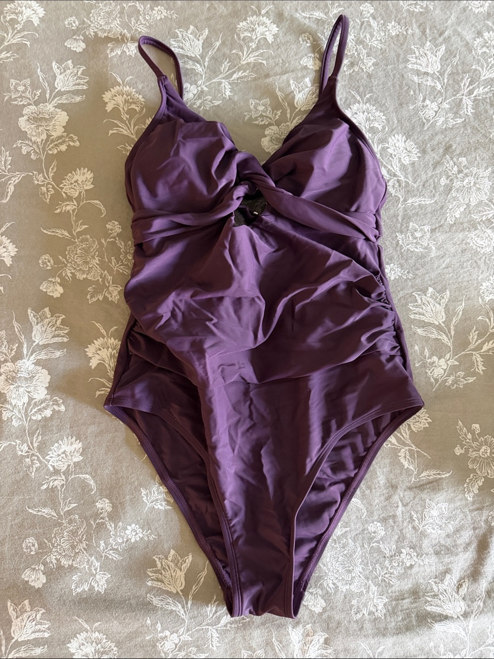 Cupshe Plum Twist-Front One-Piece Swimsuit